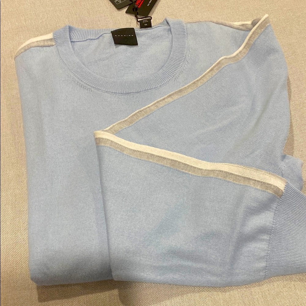 Dunning cashmere red blue crewneckk sweater